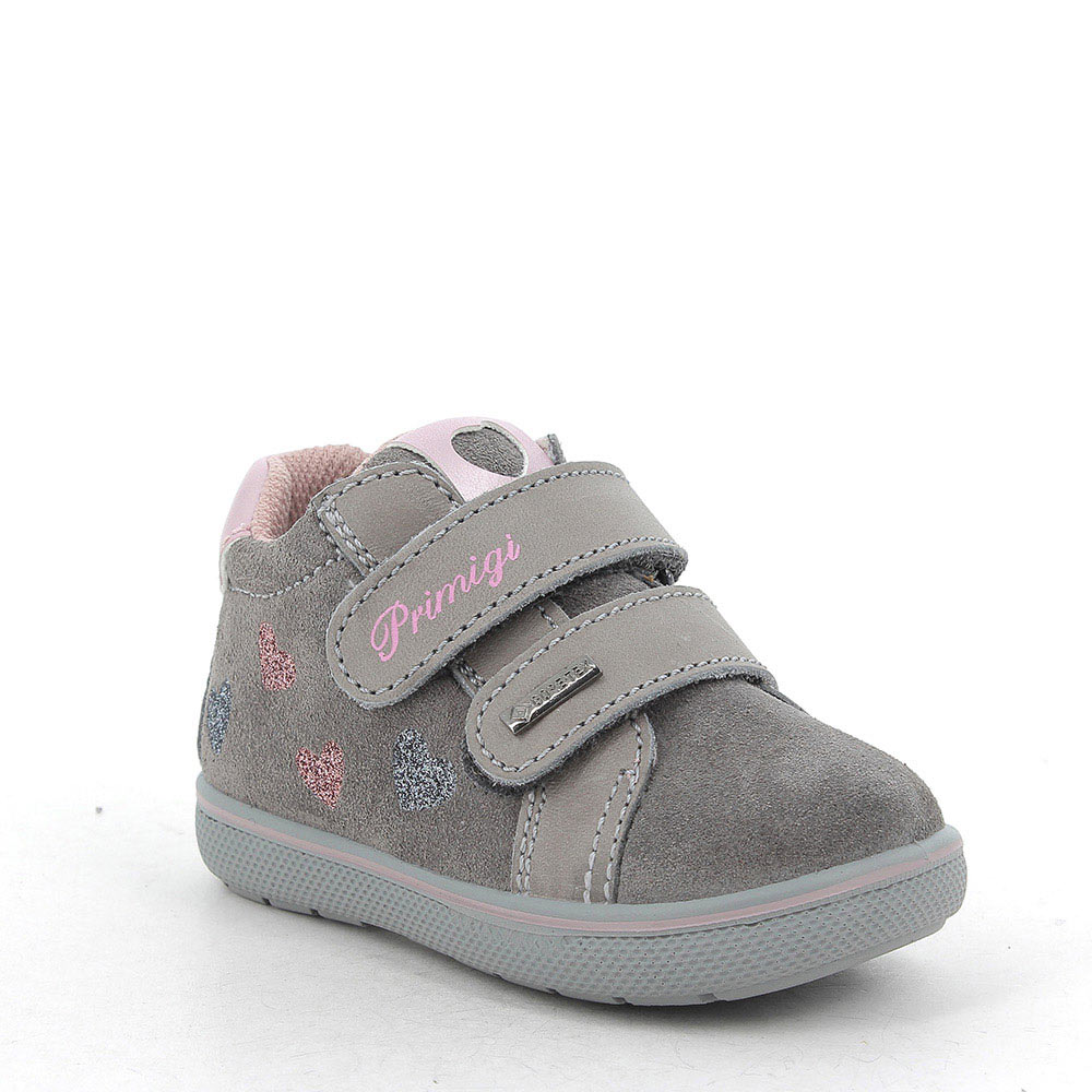 Scarpa in pelle da bambina grigio