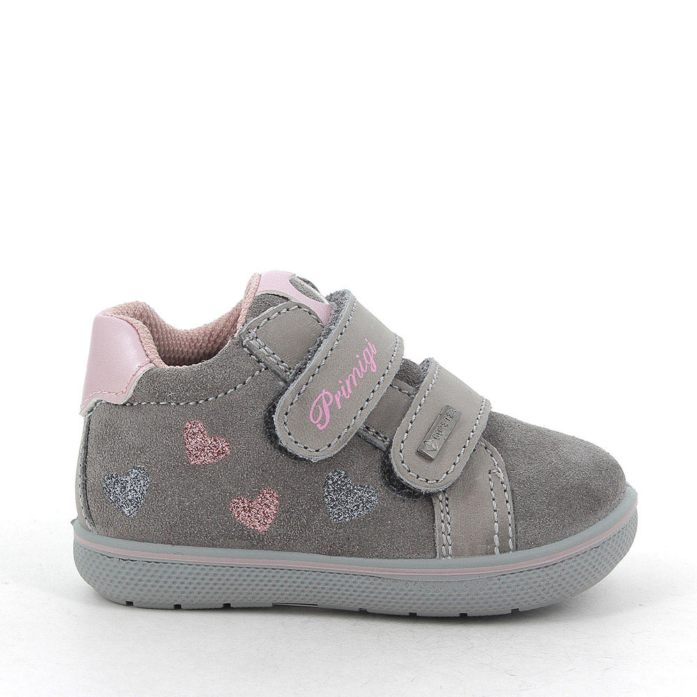 Scarpa in pelle da bambina grigio
