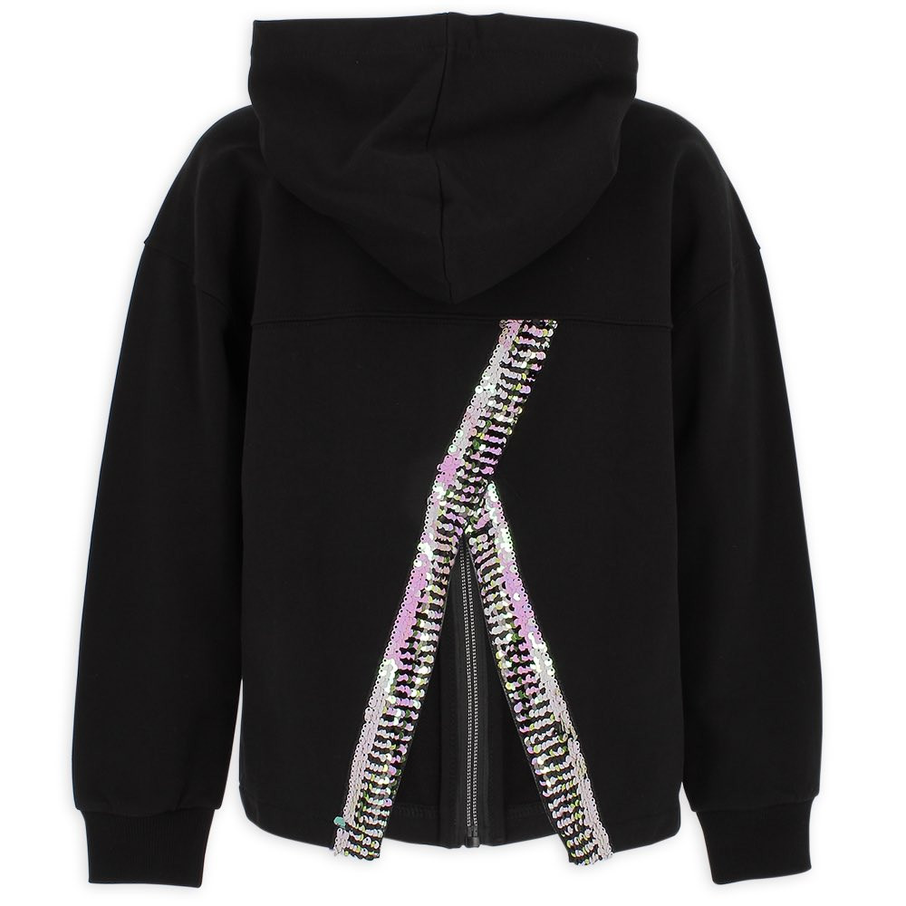 Sudadera abierta de niña, negro