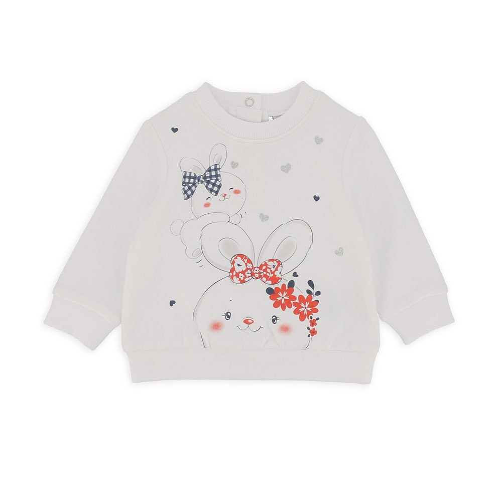 Felpa girocollo da bambina, bianco