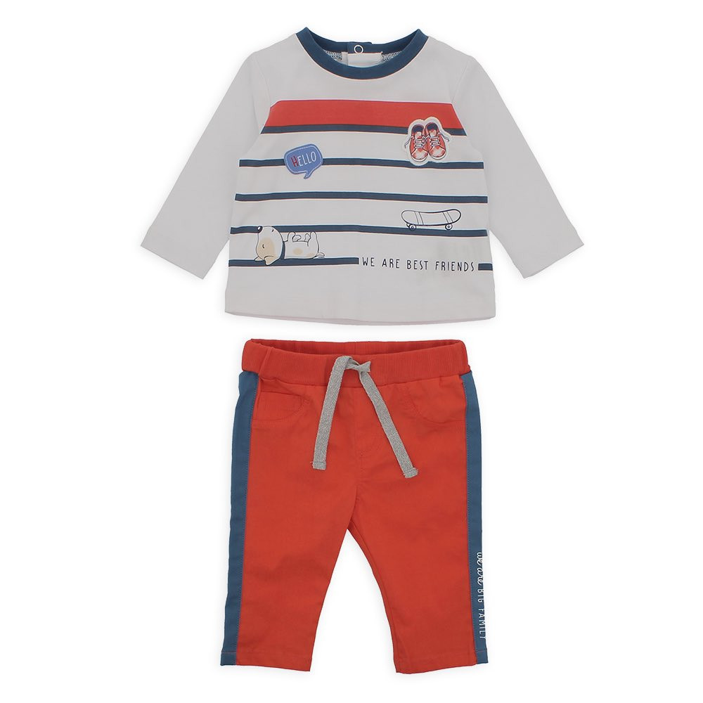 Completo due pezzi da bambino, bianco