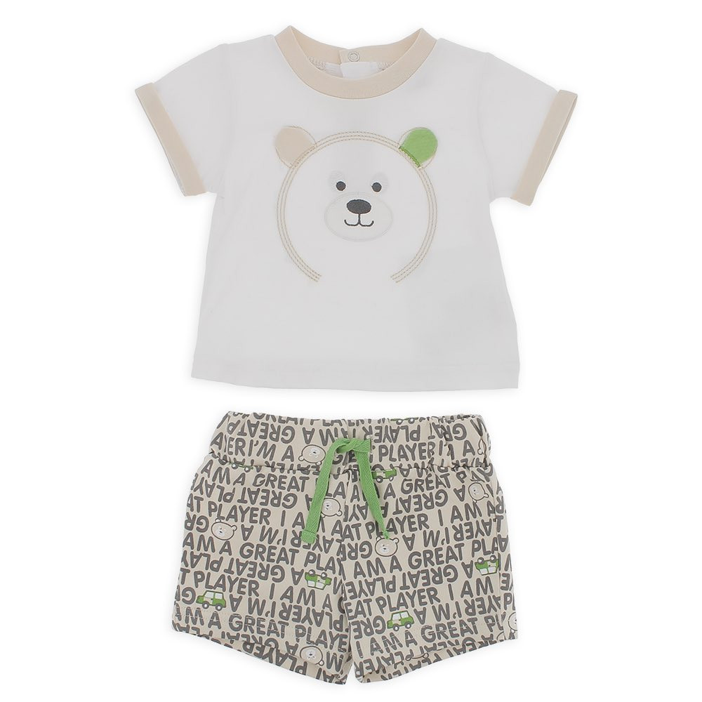 Completo due pezzi da bambino, bianco