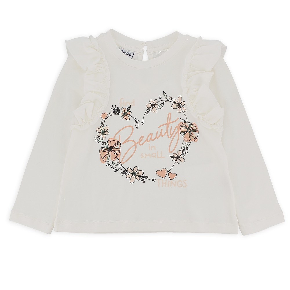 T-shirt in jersey da bambina, bianco