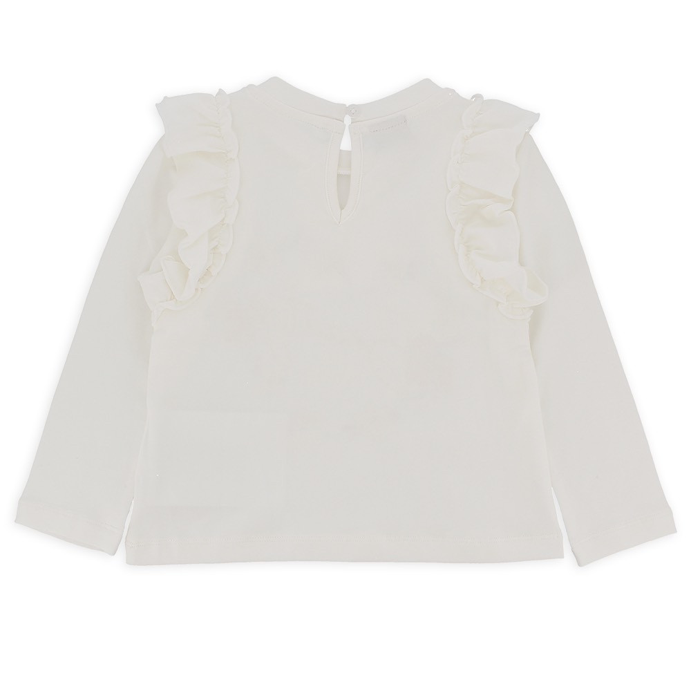 T-shirt in jersey da bambina, bianco