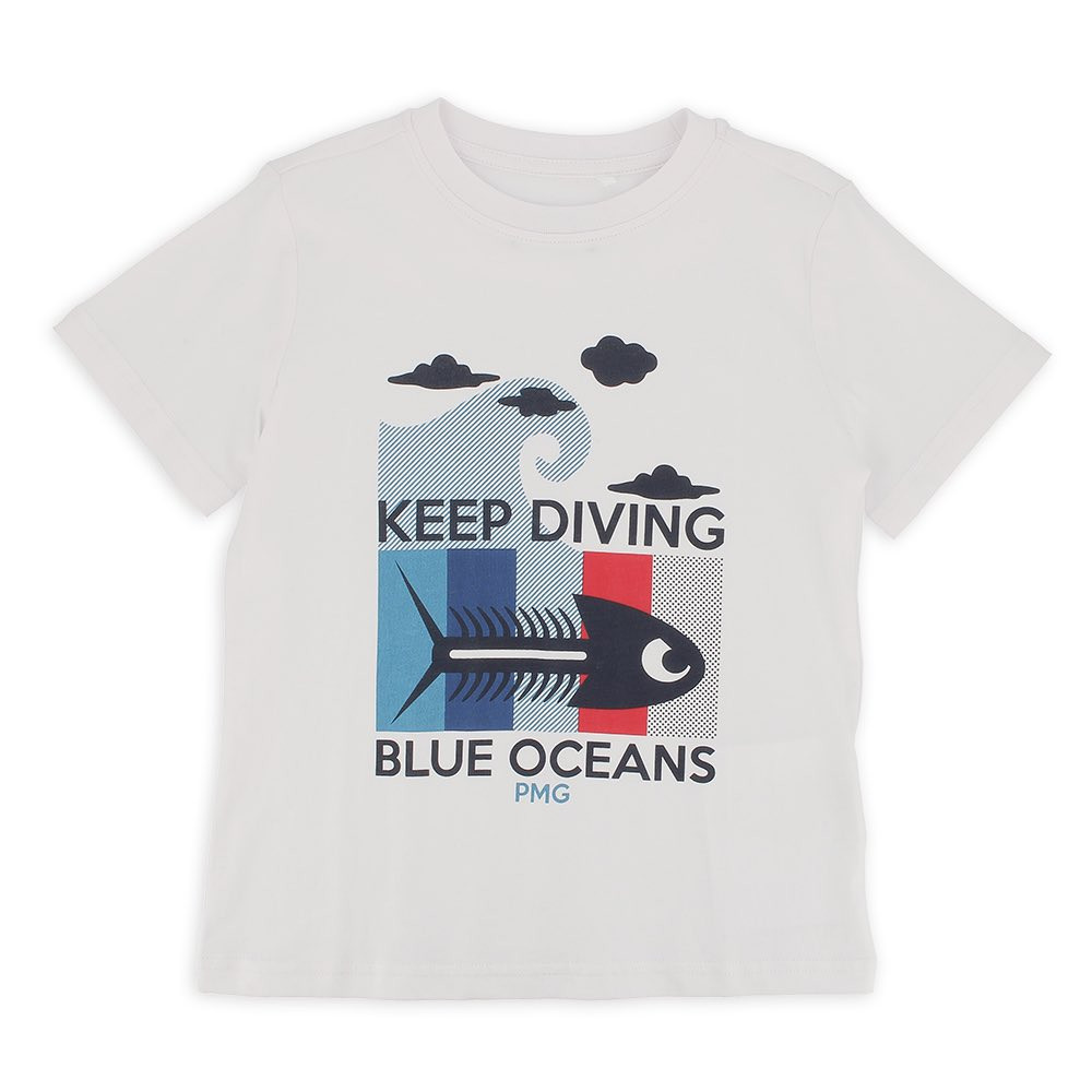 T-shirt in jersey da bambino, bianco