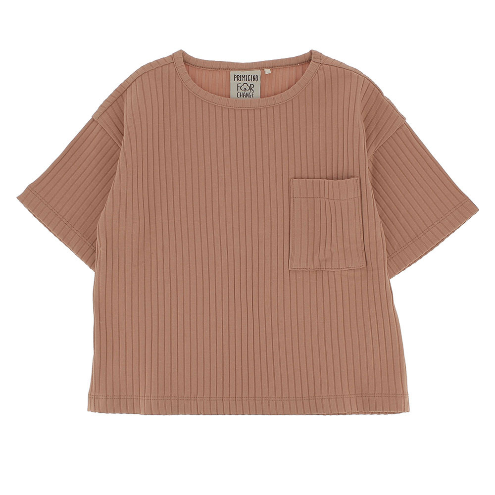 T-shirt in costina da bambina, terra