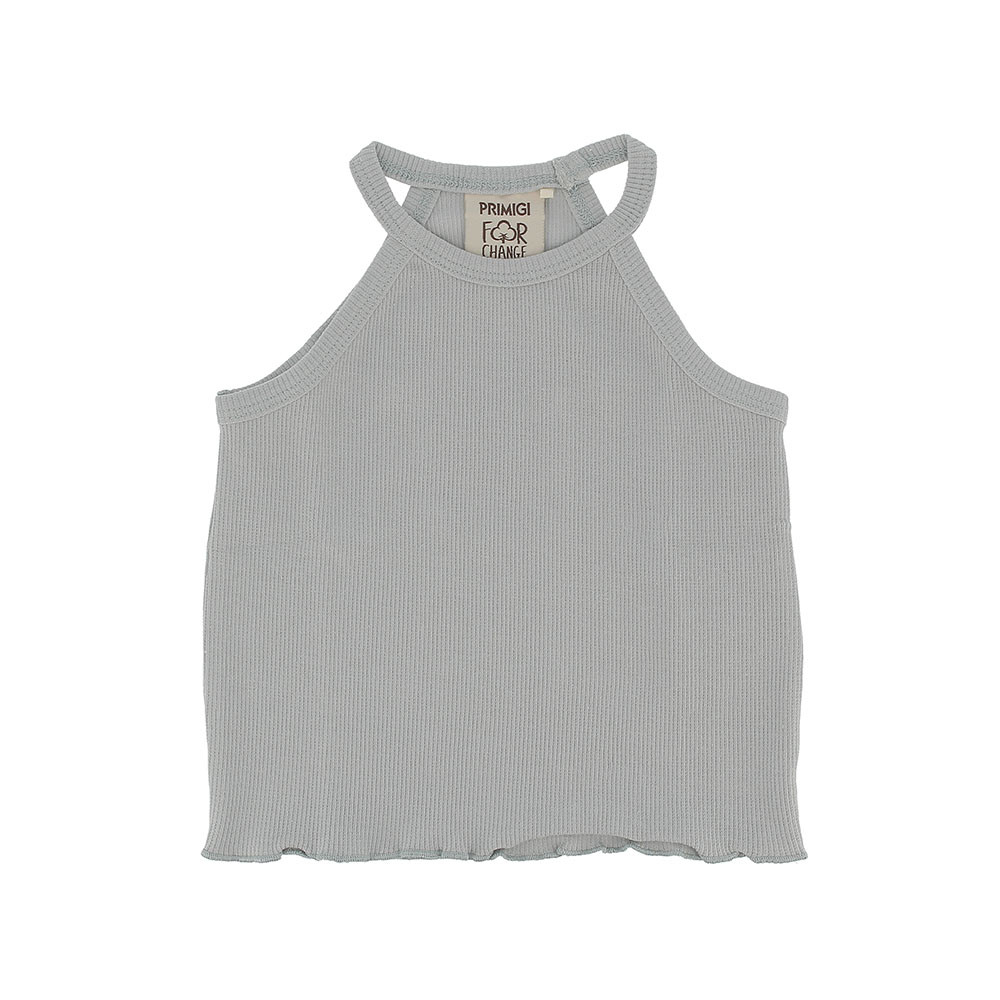 Canotta in costina da bambina, grigio