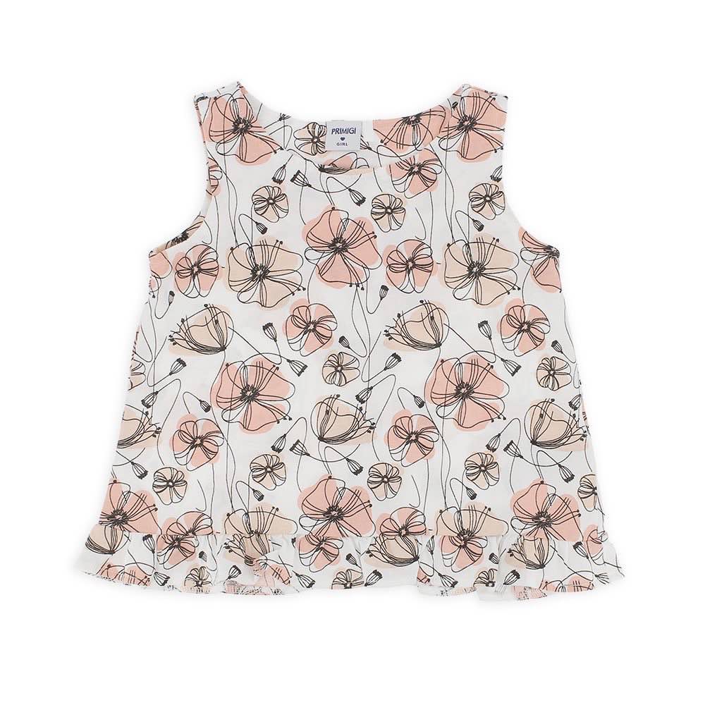 Canotta in jersey da bambina, bianco