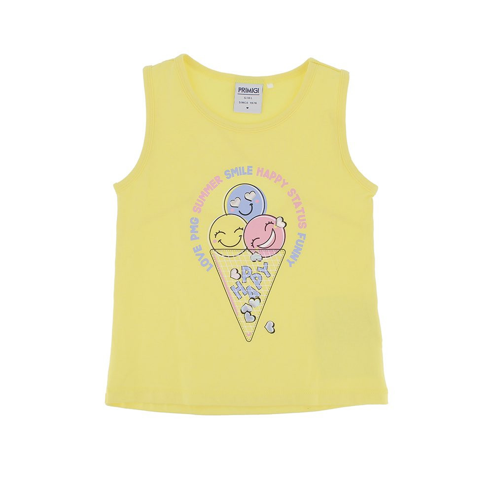 Canotta in jersey da bambina, giallo