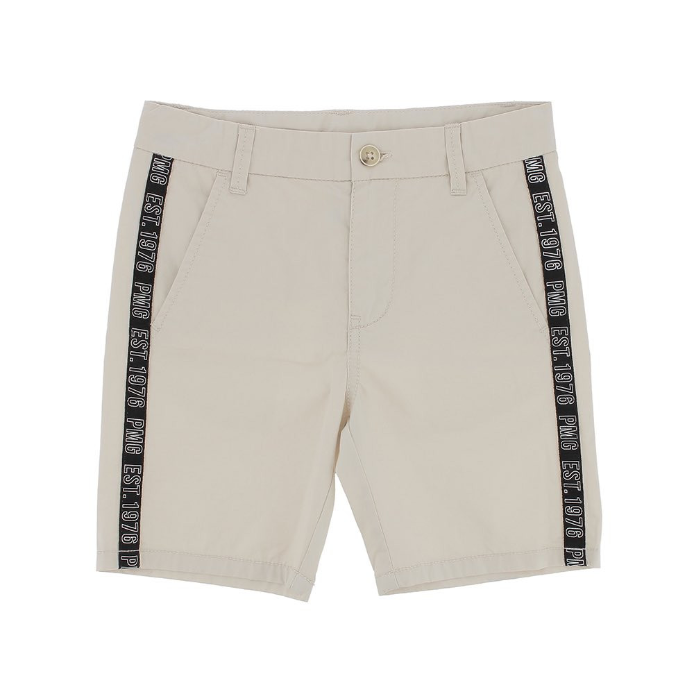 Bermuda in gabardina da bambino, beige