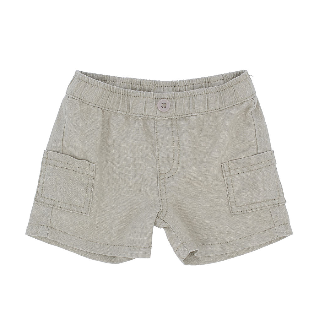 Bermuda in lino da bambino, beige