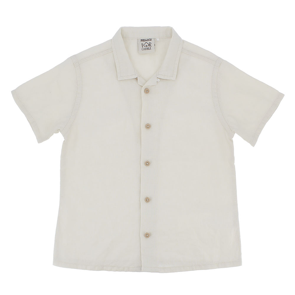 Camicia in lino da bambino, bianco