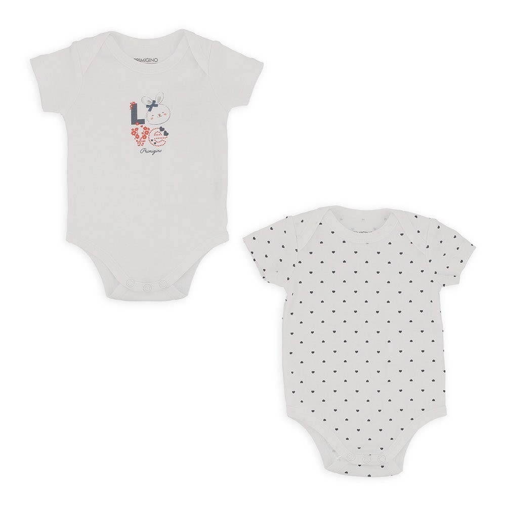 Confezione di due body da bambina, bianco