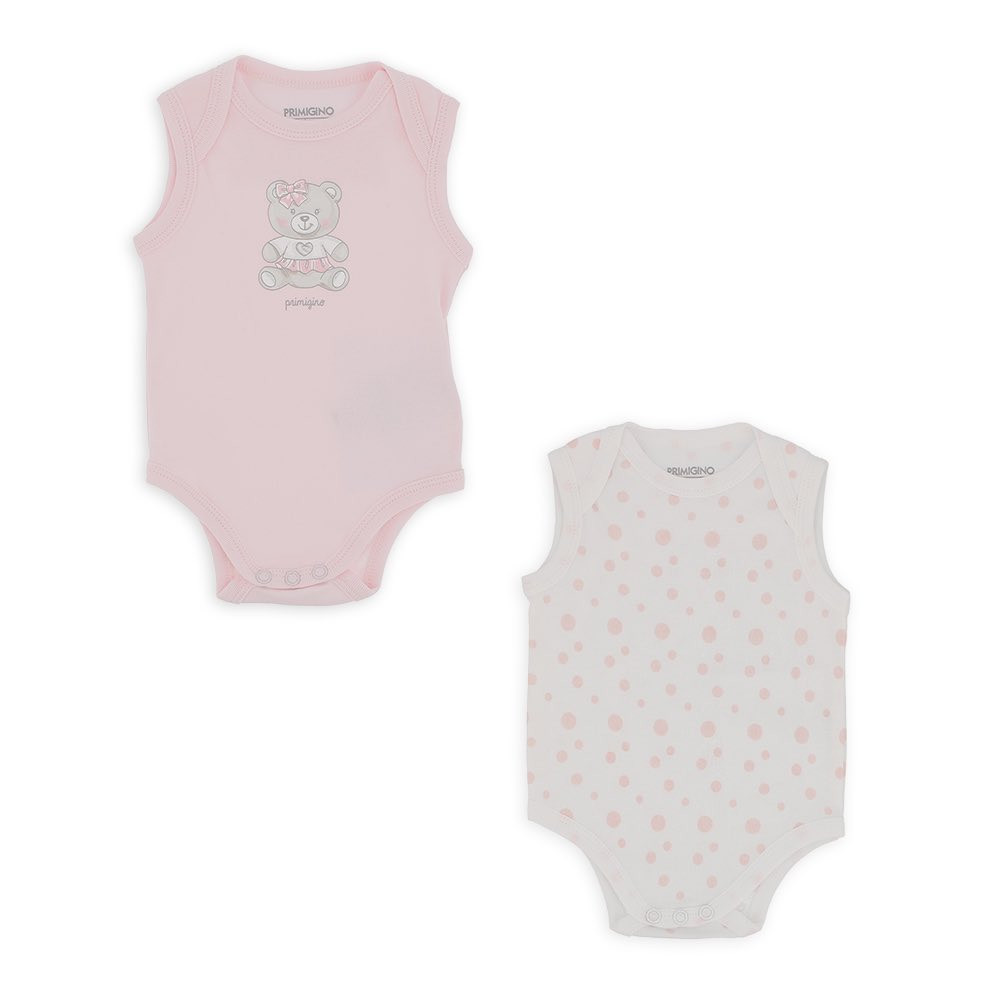 Confezione di due body da bambina, rosa