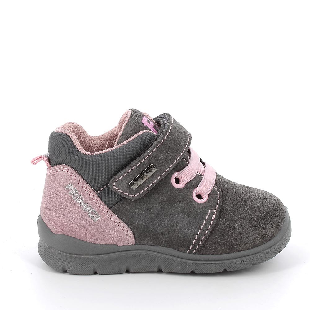 Scarpe in pelle da bambina grigio-rosa