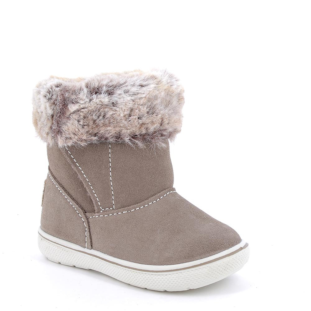 Stivaletti in pelle da bambina beige scuro