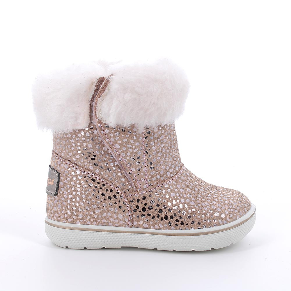 Stivaletti in pelle da bambina rosa chiaro