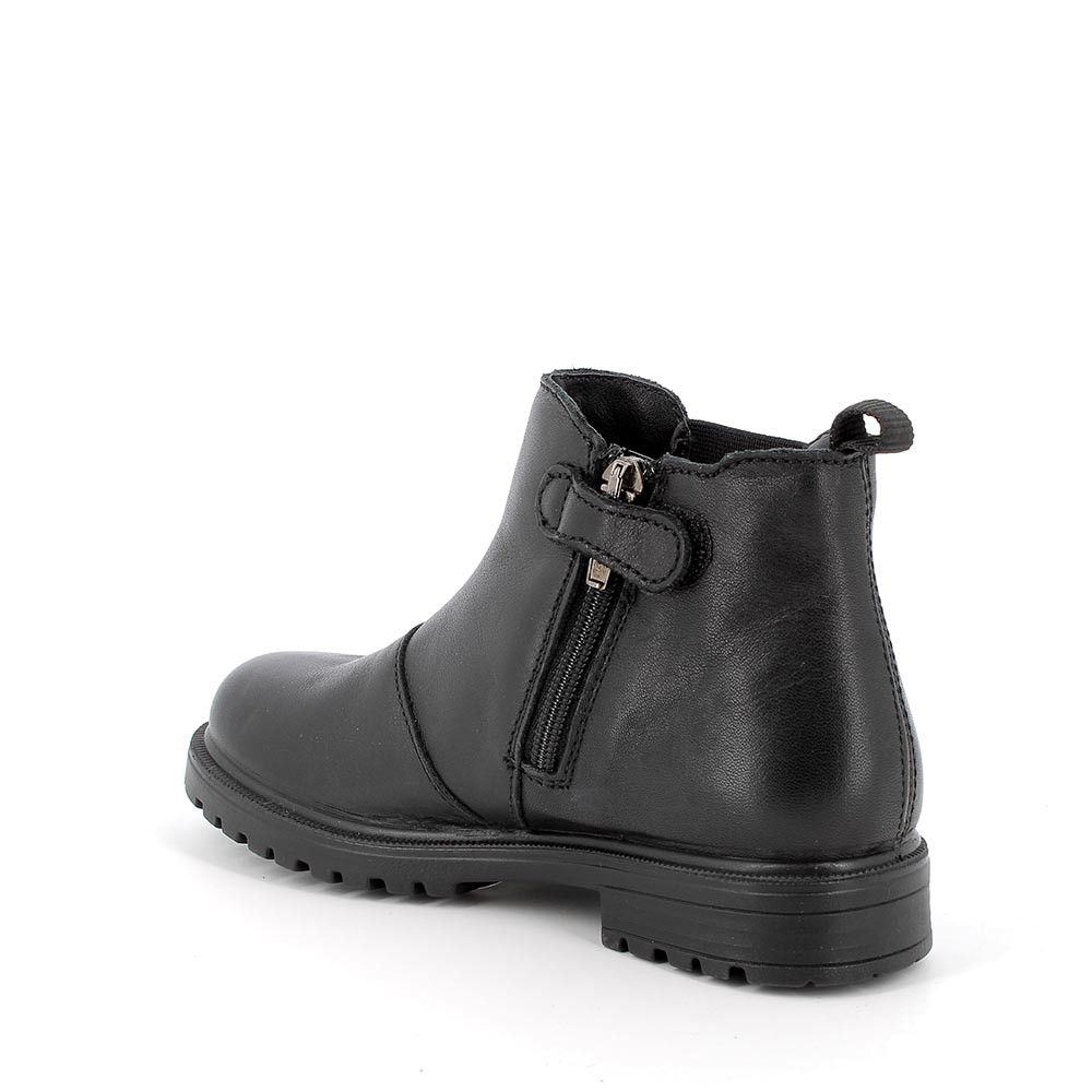 Girl leather ankle boots black