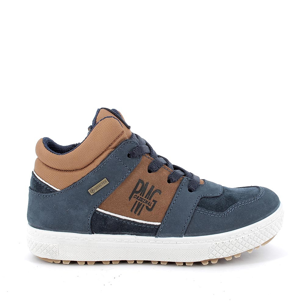 Primigi Sneakers in pelle da bambino azzurro-cuoio, Taglia 28