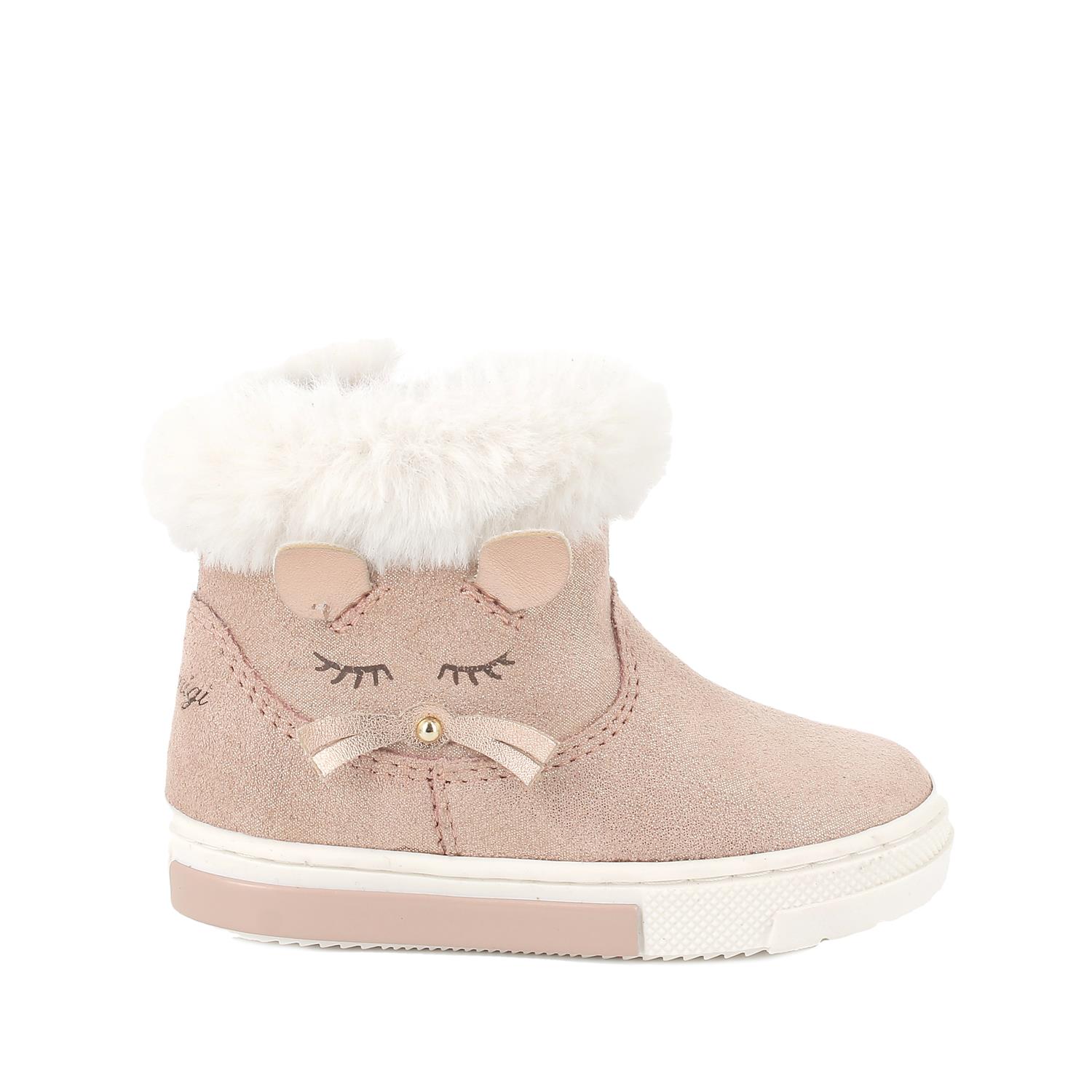 Stivaletti in pelle da bambina rosa - Main Image