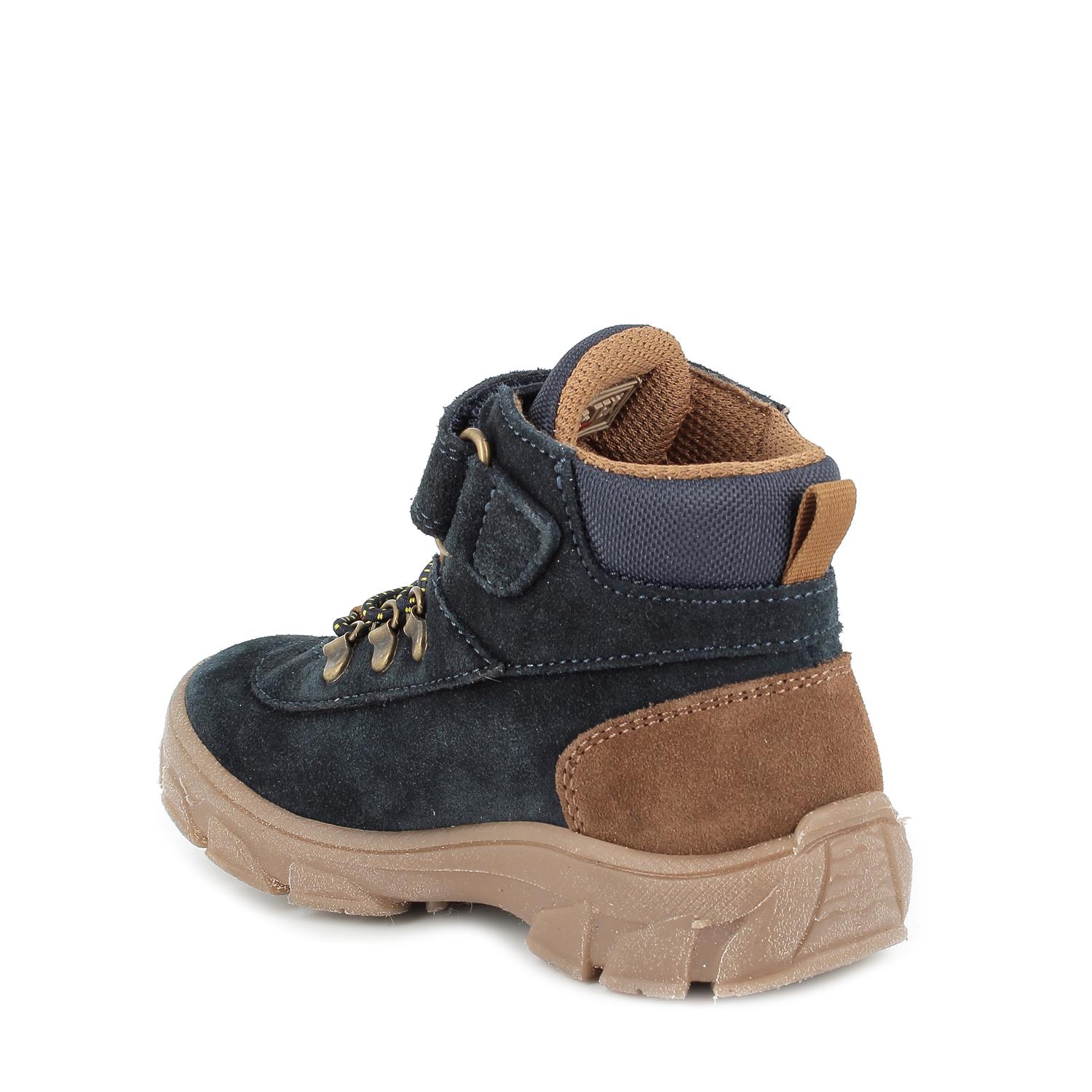 Scarponcini in pelle da bambino navy cuoio
