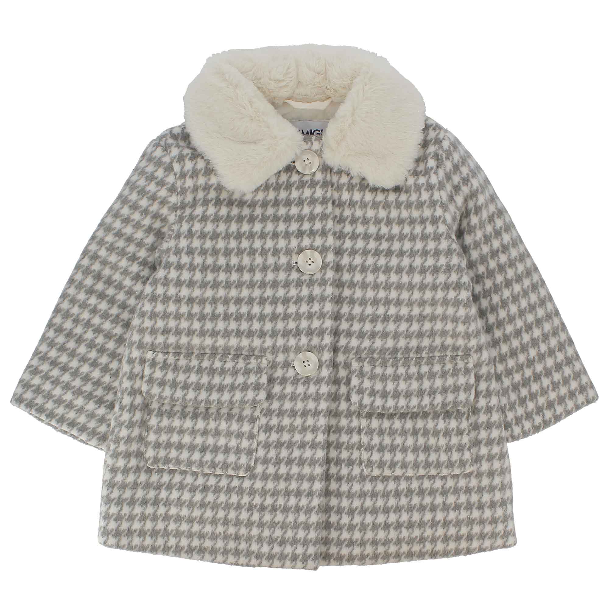 Cappotto in panno da bambina, grigio