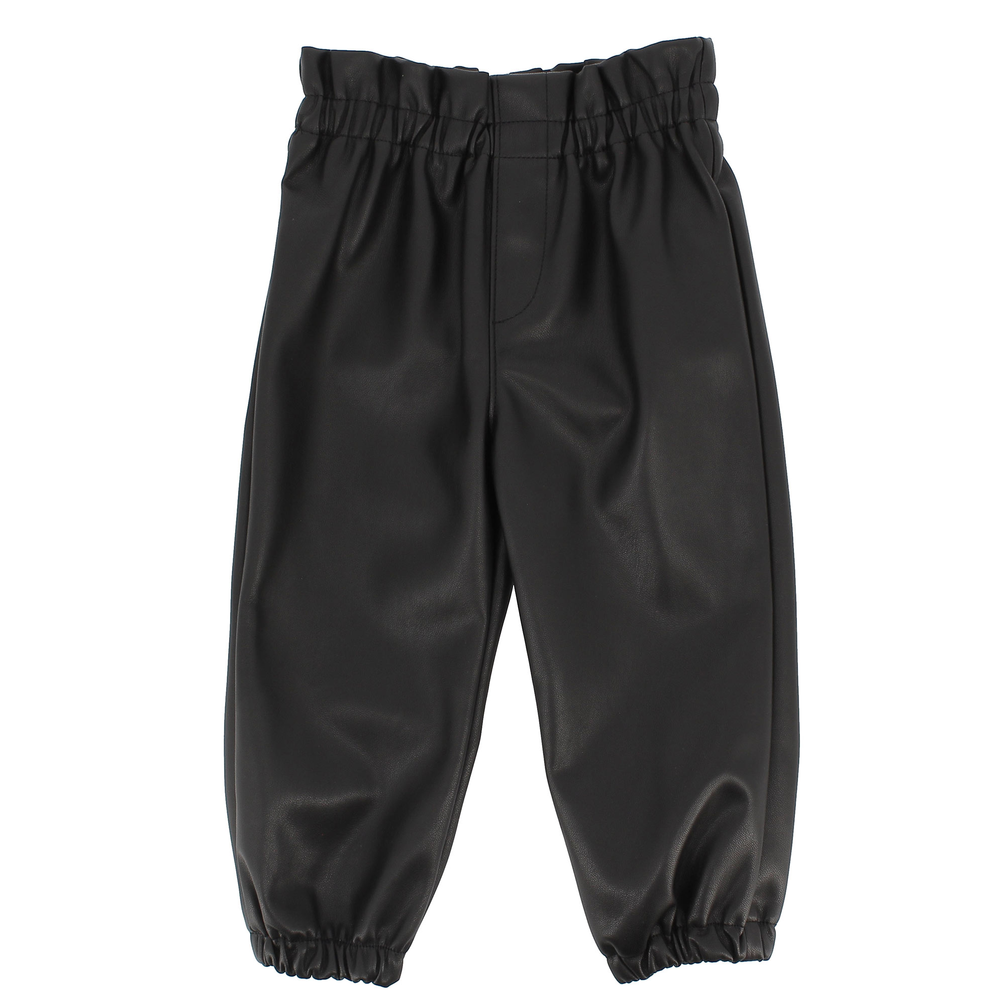 Primigi Pantalone jogger in ecopelle da bambina, nero, Taglia 12M