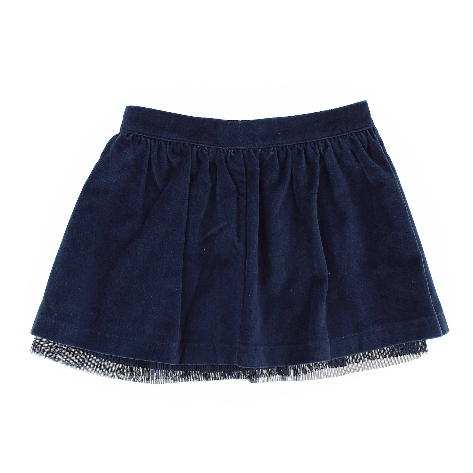 Gonna in velluto da bambina blu