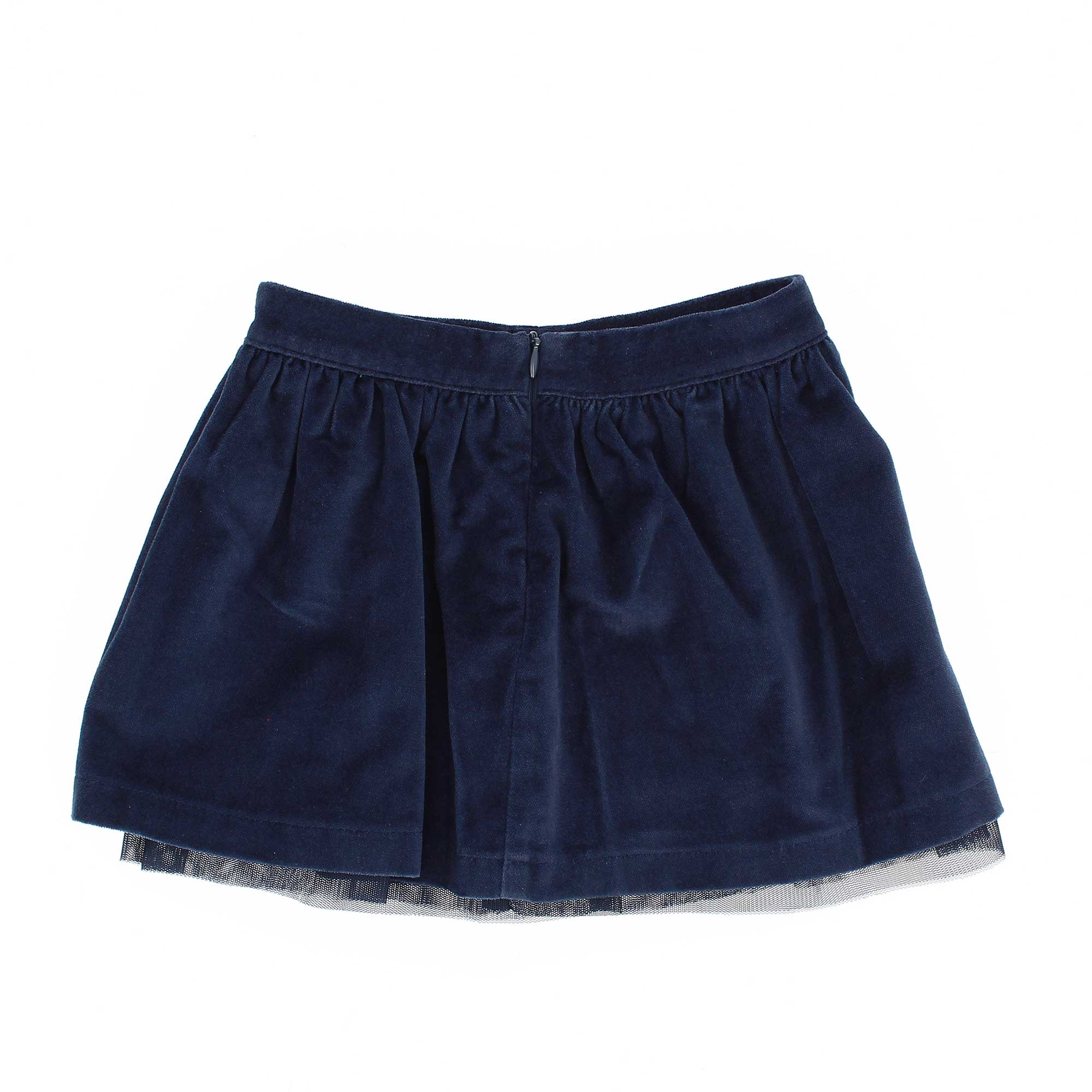 Gonna in velluto da bambina blu