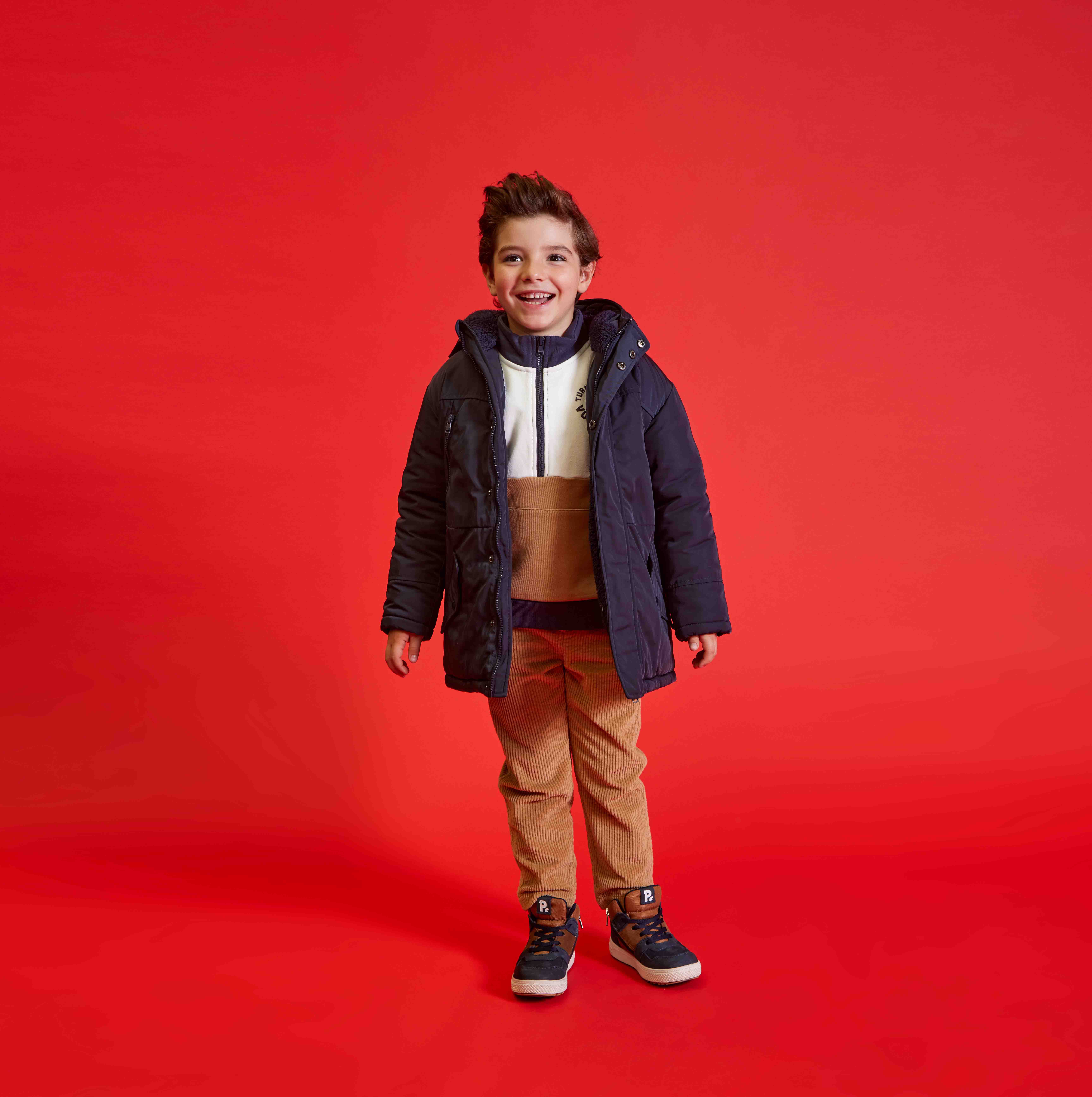 Felpa mezza zip da bambino bianco