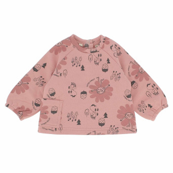 Mädchen-Sweatshirt mit Rundhalsausschnitt , rosa Mädchen-Sweatshirt mit Rundhalsausschnitt , rosa