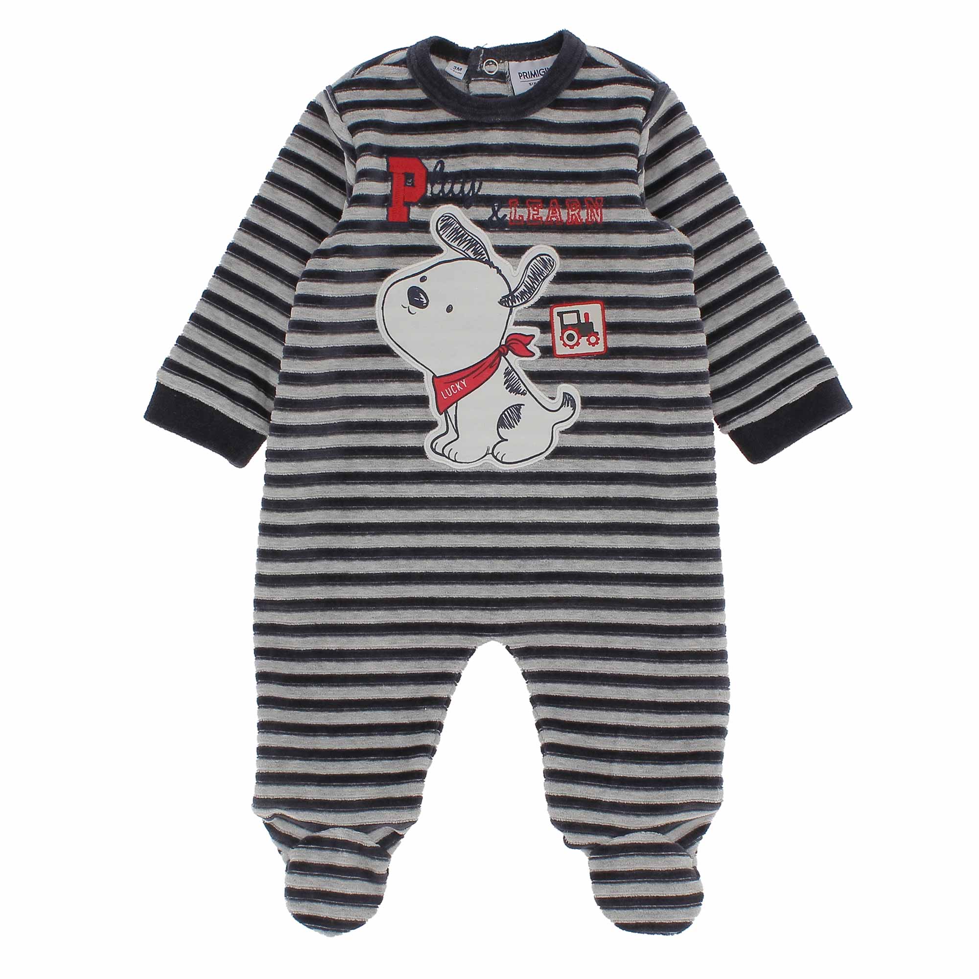 Primigi Tutina in ciniglia da bambino, grigio, Taglia 1M