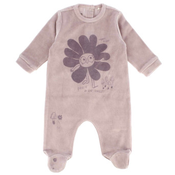 Strampler in Chenille für Mädchen, violett Strampler in Chenille für Mädchen, violett