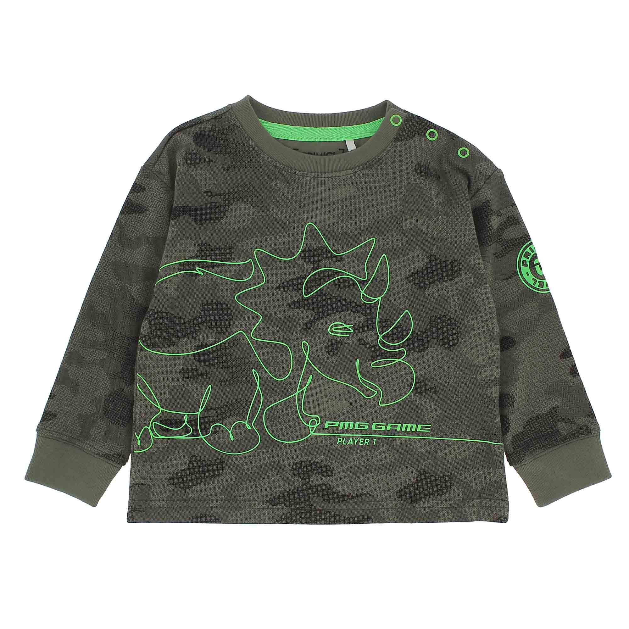 T shirt manica lunga verde bambino discount