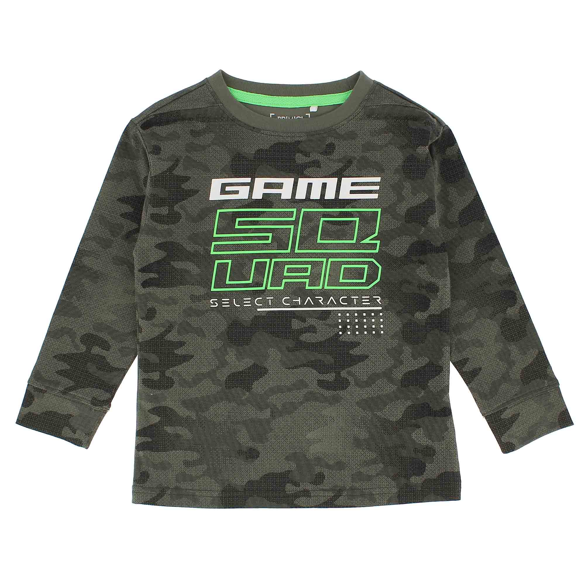 T shirt manica outlet lunga verde bambino
