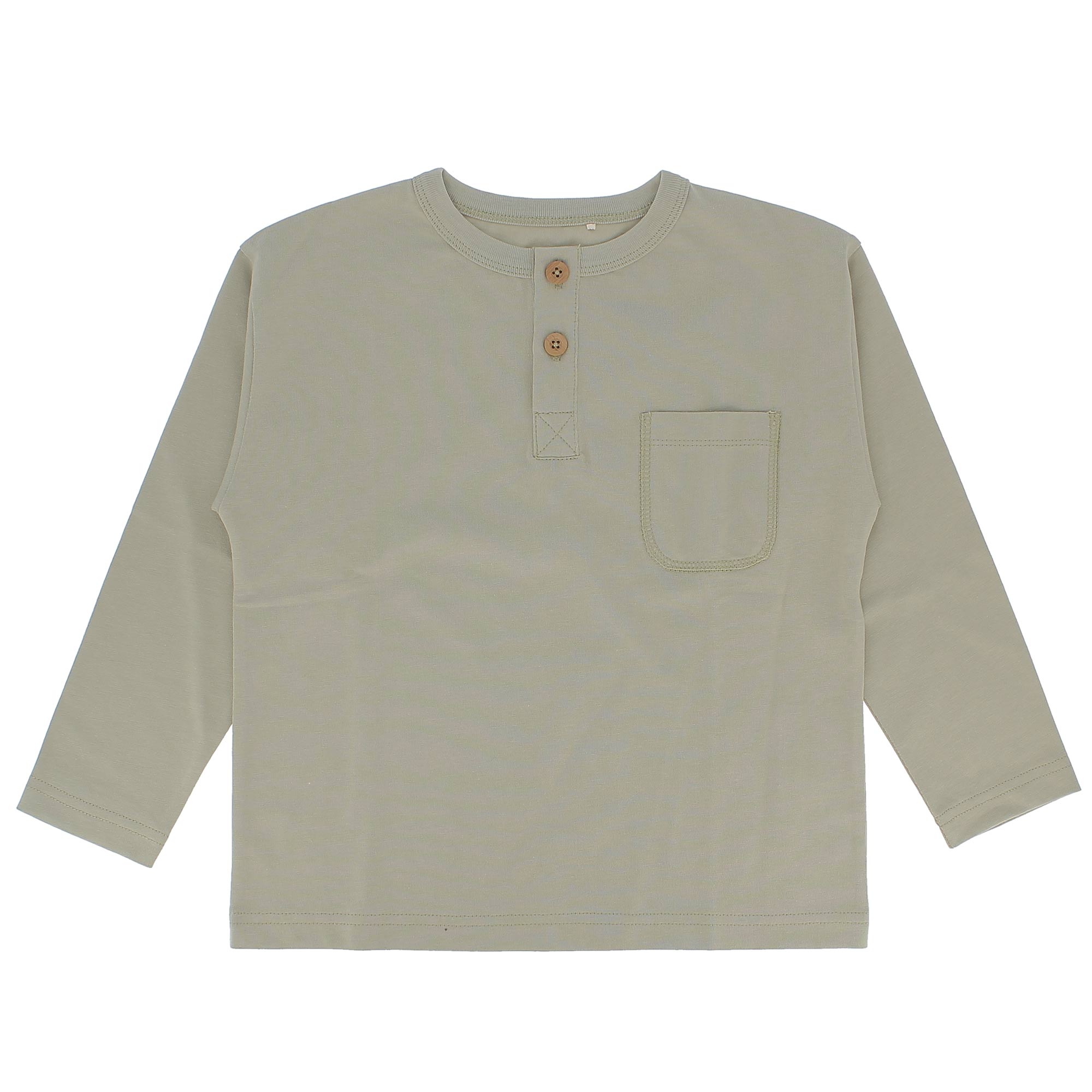 Maglietta serafino in jersey da bambino, verde