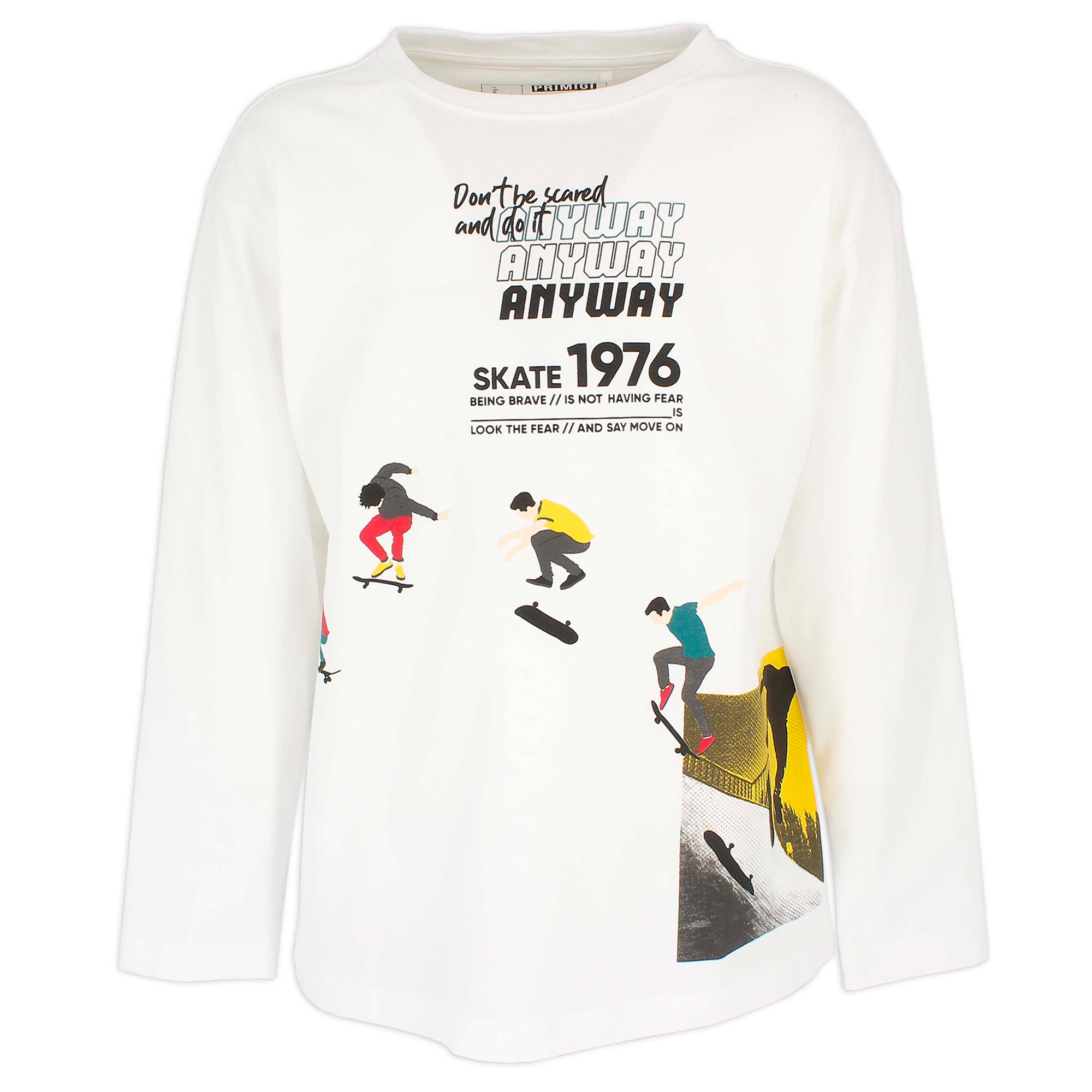 Primigi Maglietta oversize in jersey da bambino, bianco, Taglia 8