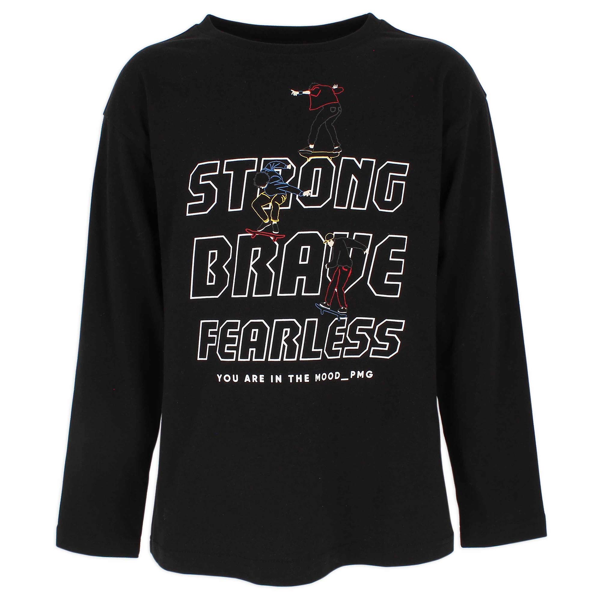 Primigi Maglietta oversize in jersey da bambino, nero, Taglia 7