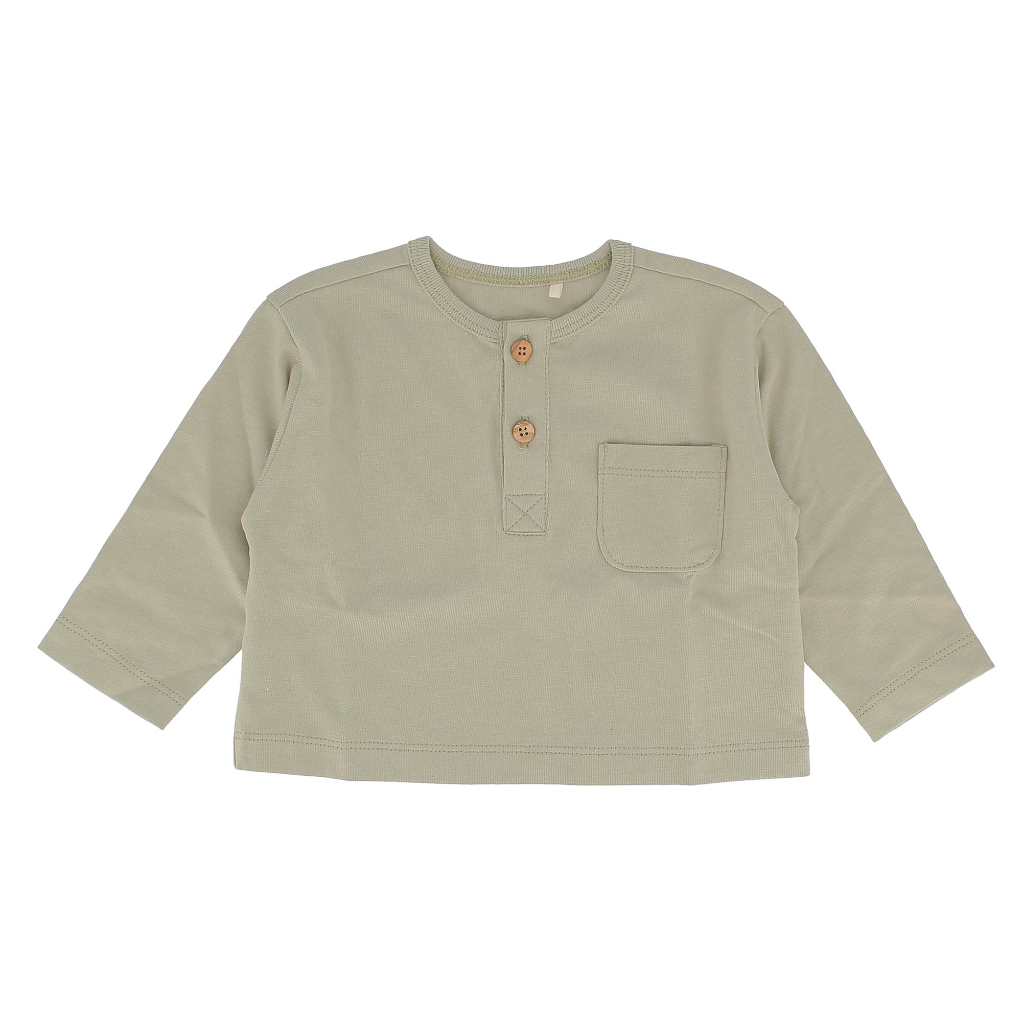 Maglietta serafino in jersey da bambino, verde