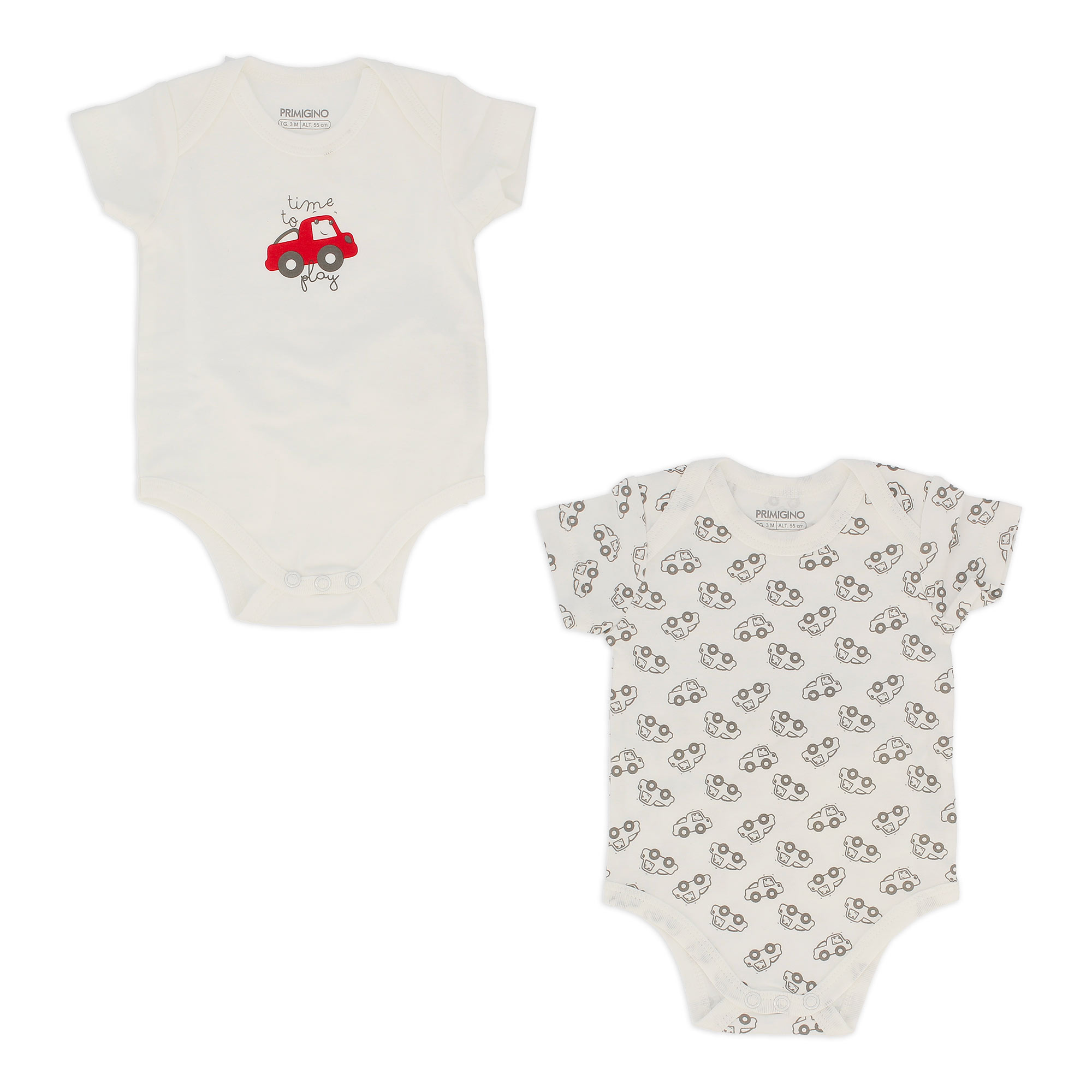 Primigi Confezione da due body in jersey da bambino, bianco, Taglia 1M