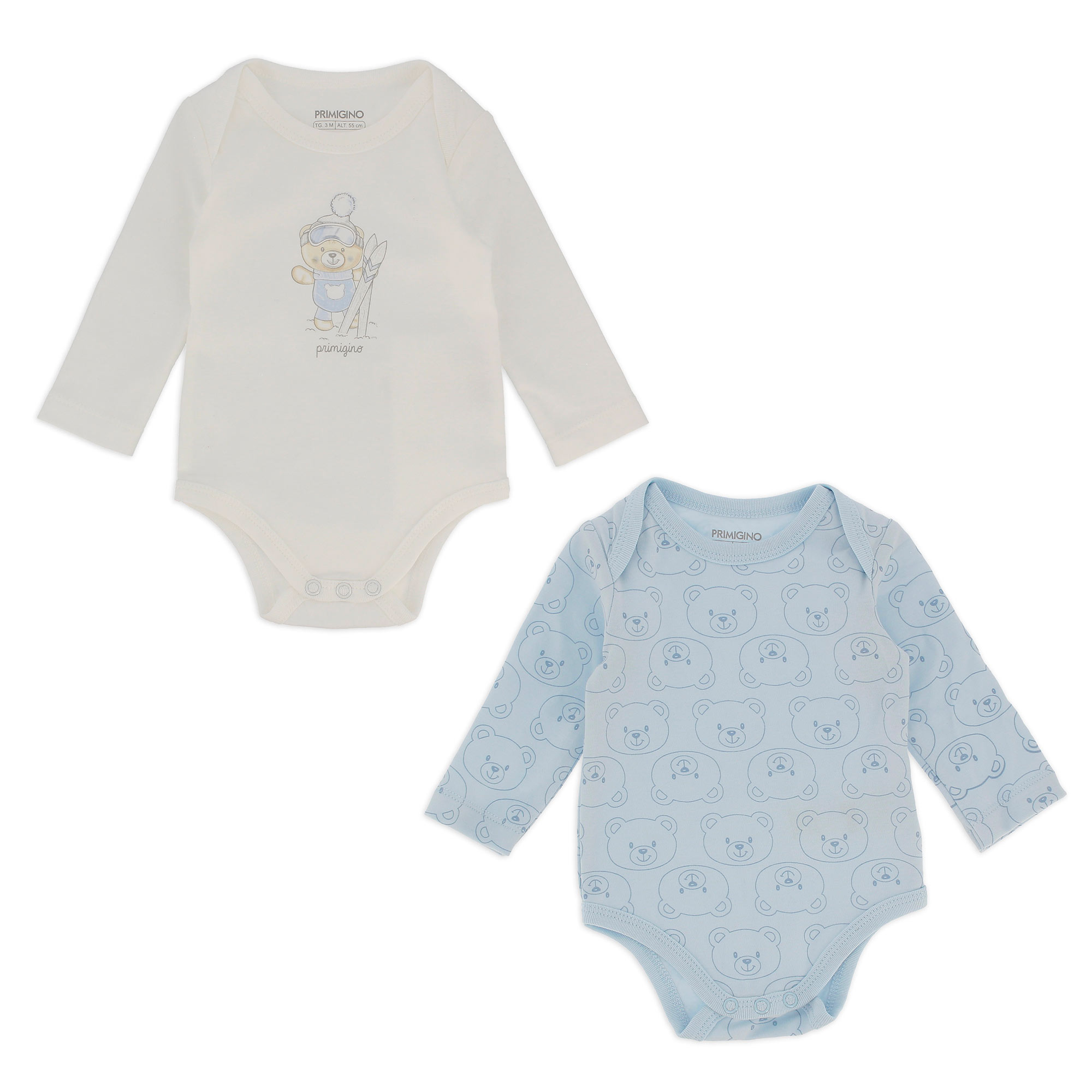 Primigi Confezione da due body in jersey da bambino, bianco, Taglia 6M