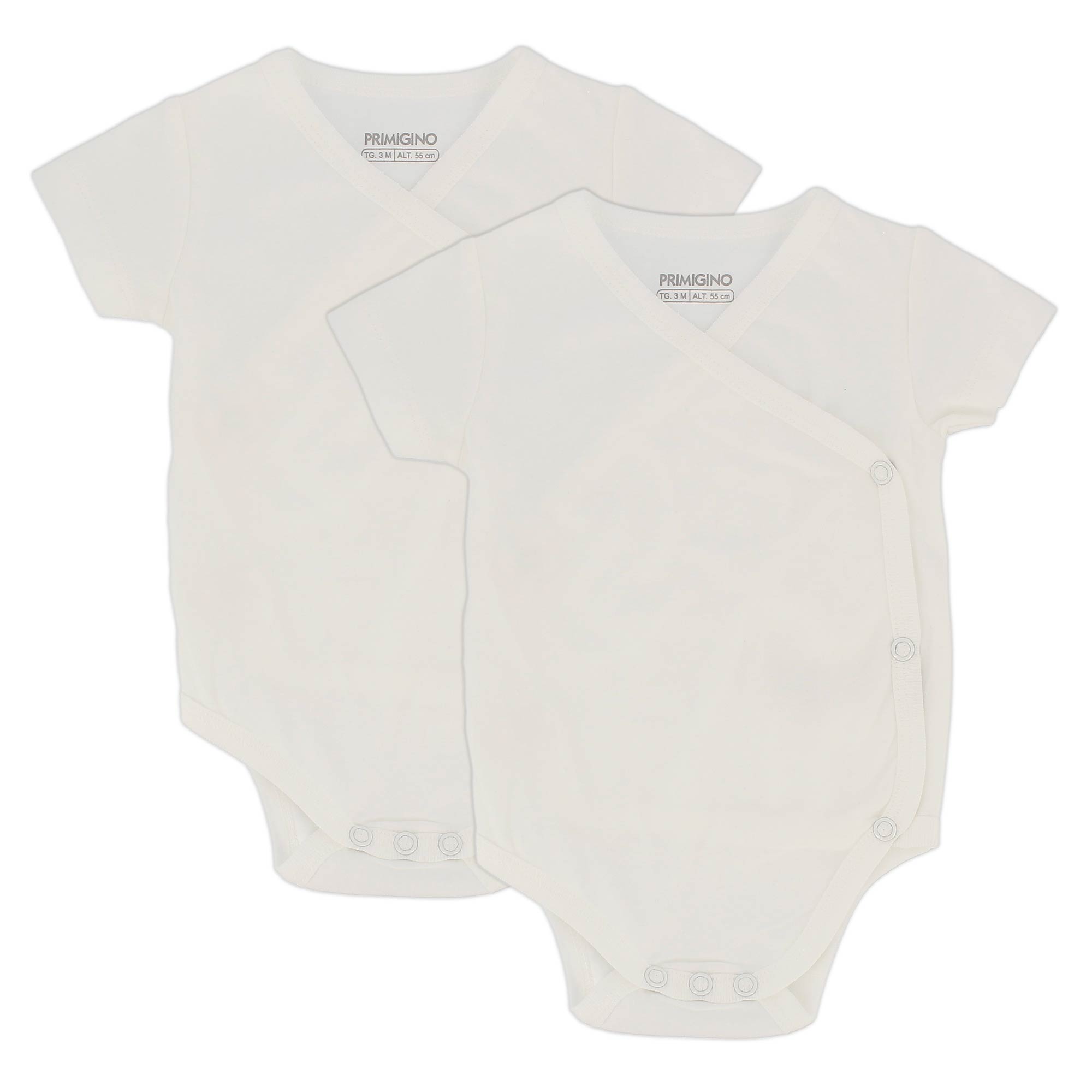 Primigi Confezione da due body in jersey da bambina, bianco, Taglia 6M