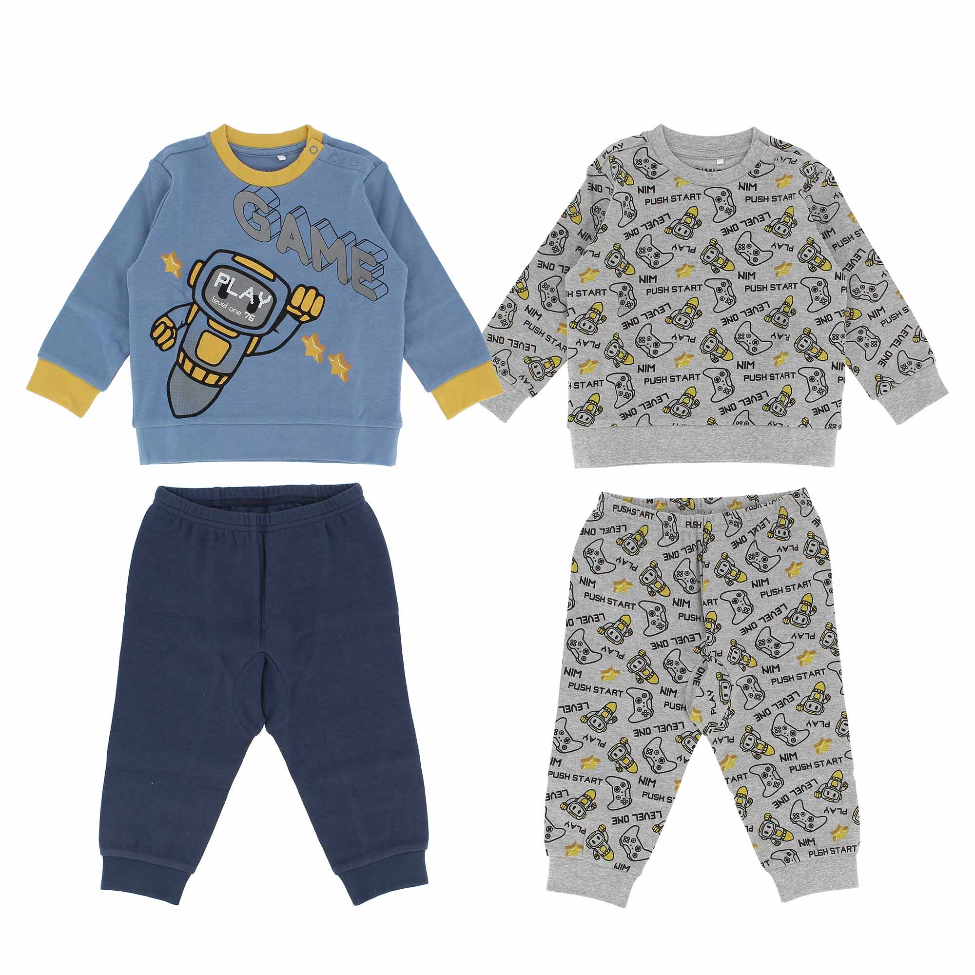 Primigi Confezione due pigiami in interlock da bambino, blu, Taglia 18M