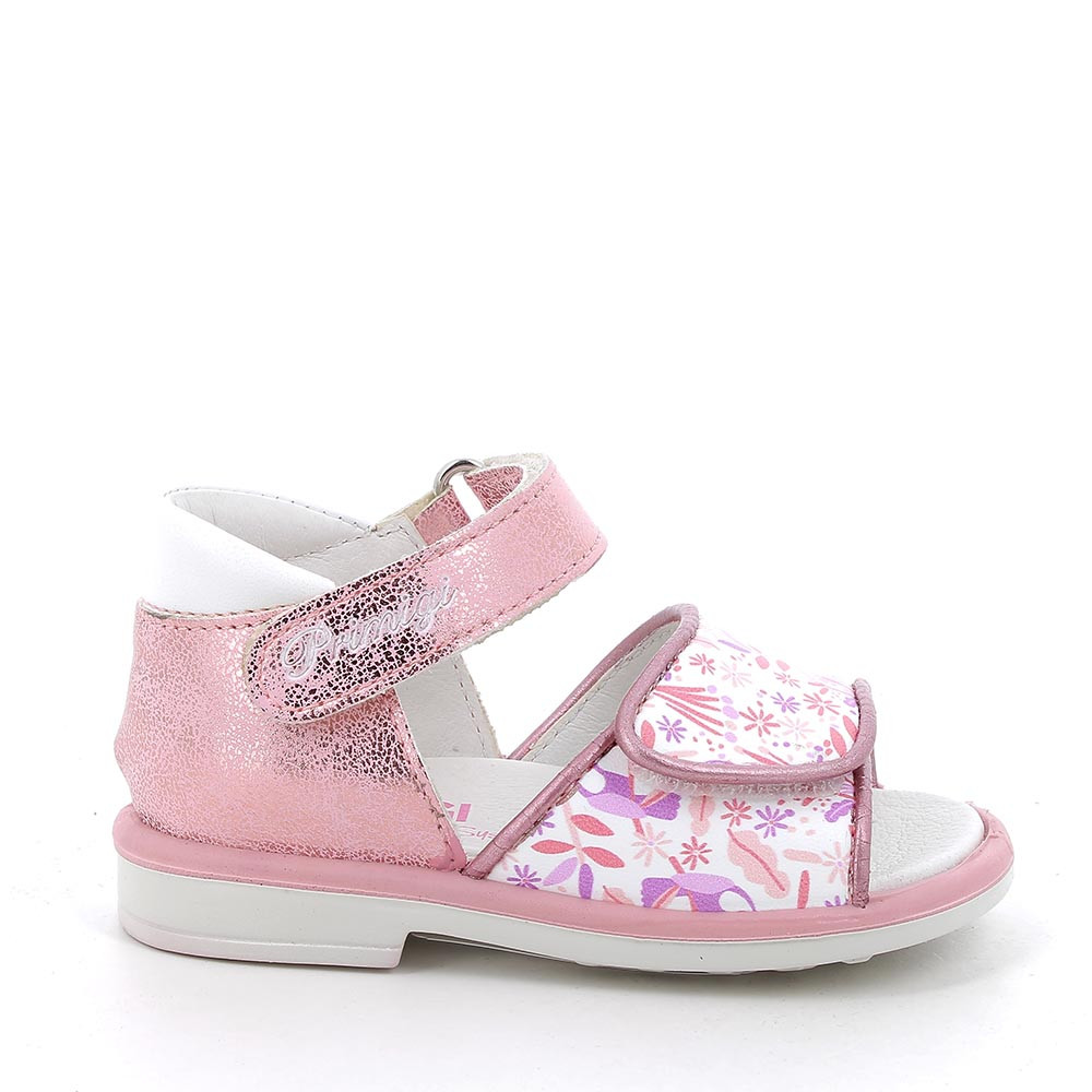 Sandalo da bambina rosa-bianco