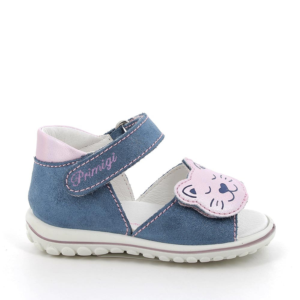 SANDALE AUS LEDER FUER MAEDCHEN   HIMMELBLAU