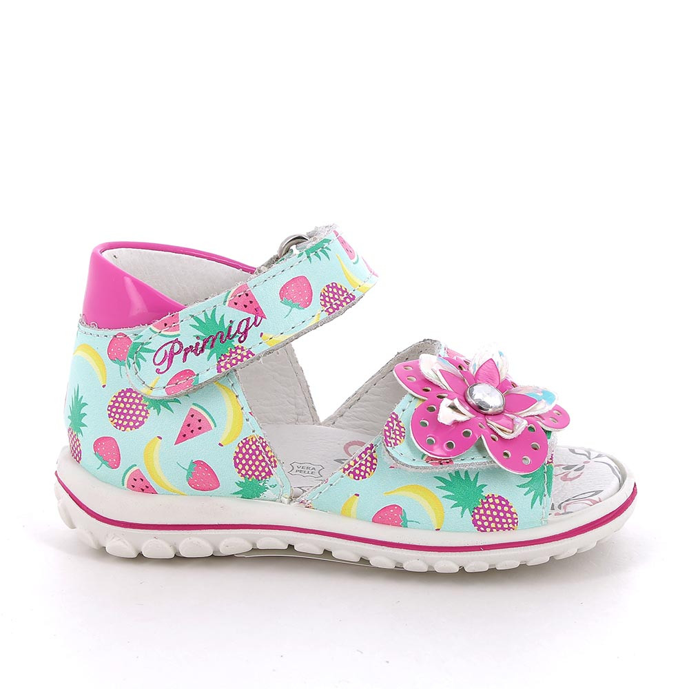 SANDALE AUS LEDER FUER MAEDCHEN  AQUAMARINE-MULTICOLOR