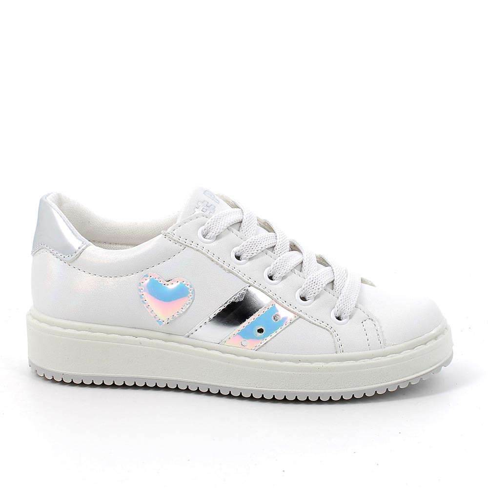 Sneaker da bambina bianco iridescente