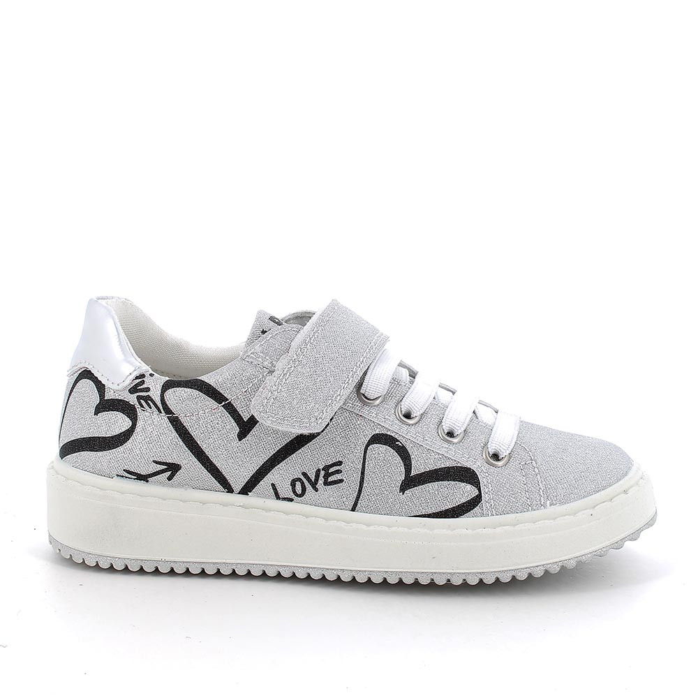 Sneaker da bambina argento