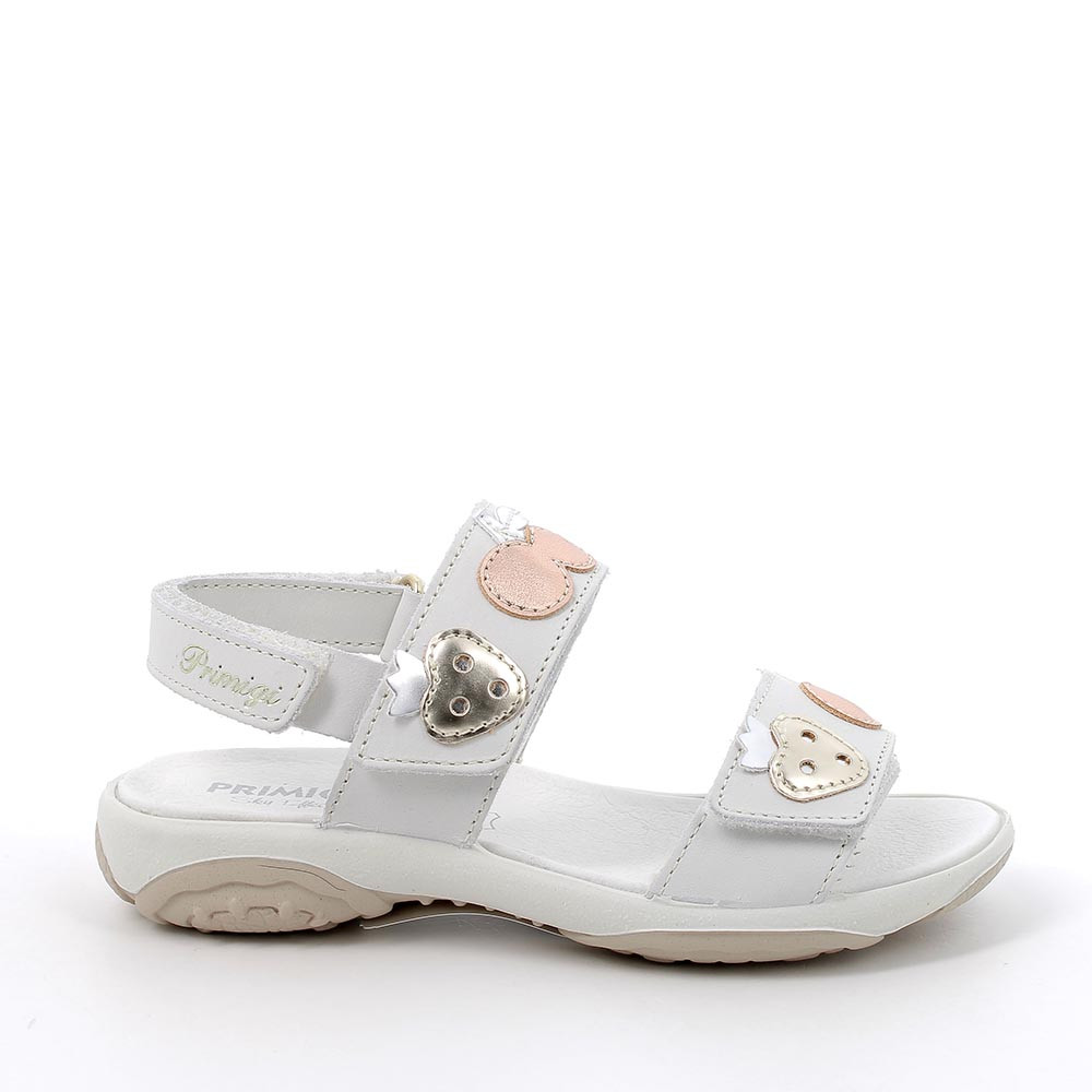 Sandalo in pelle da bambina bianco