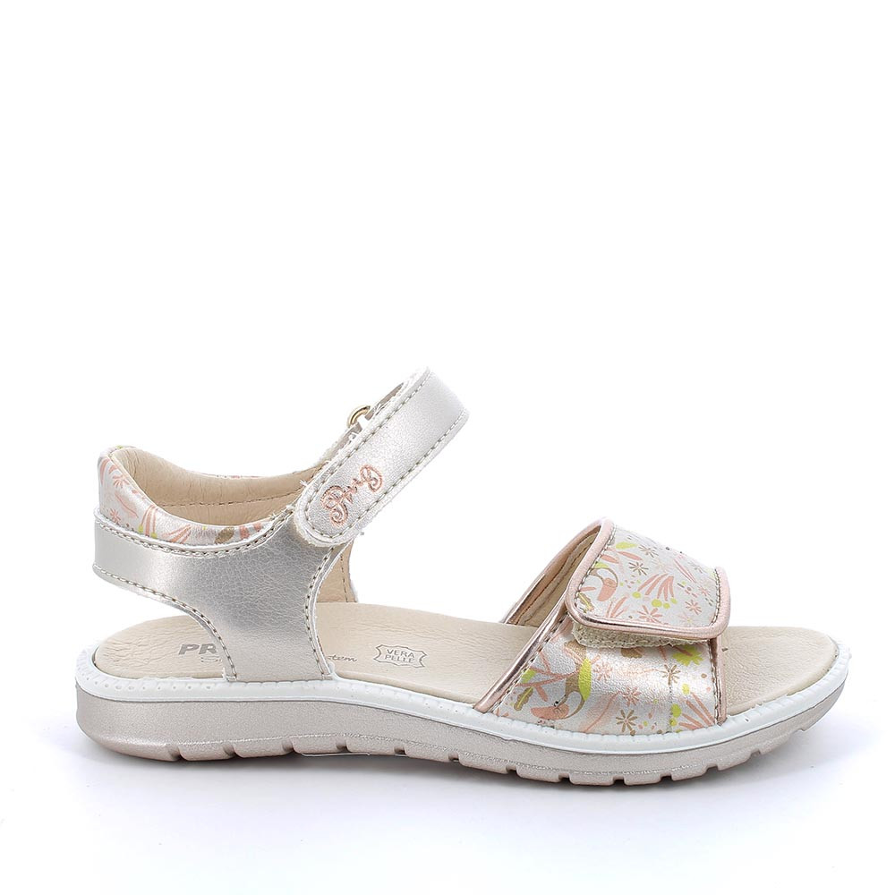 Sandalo da bambina platino-rosa multicolor